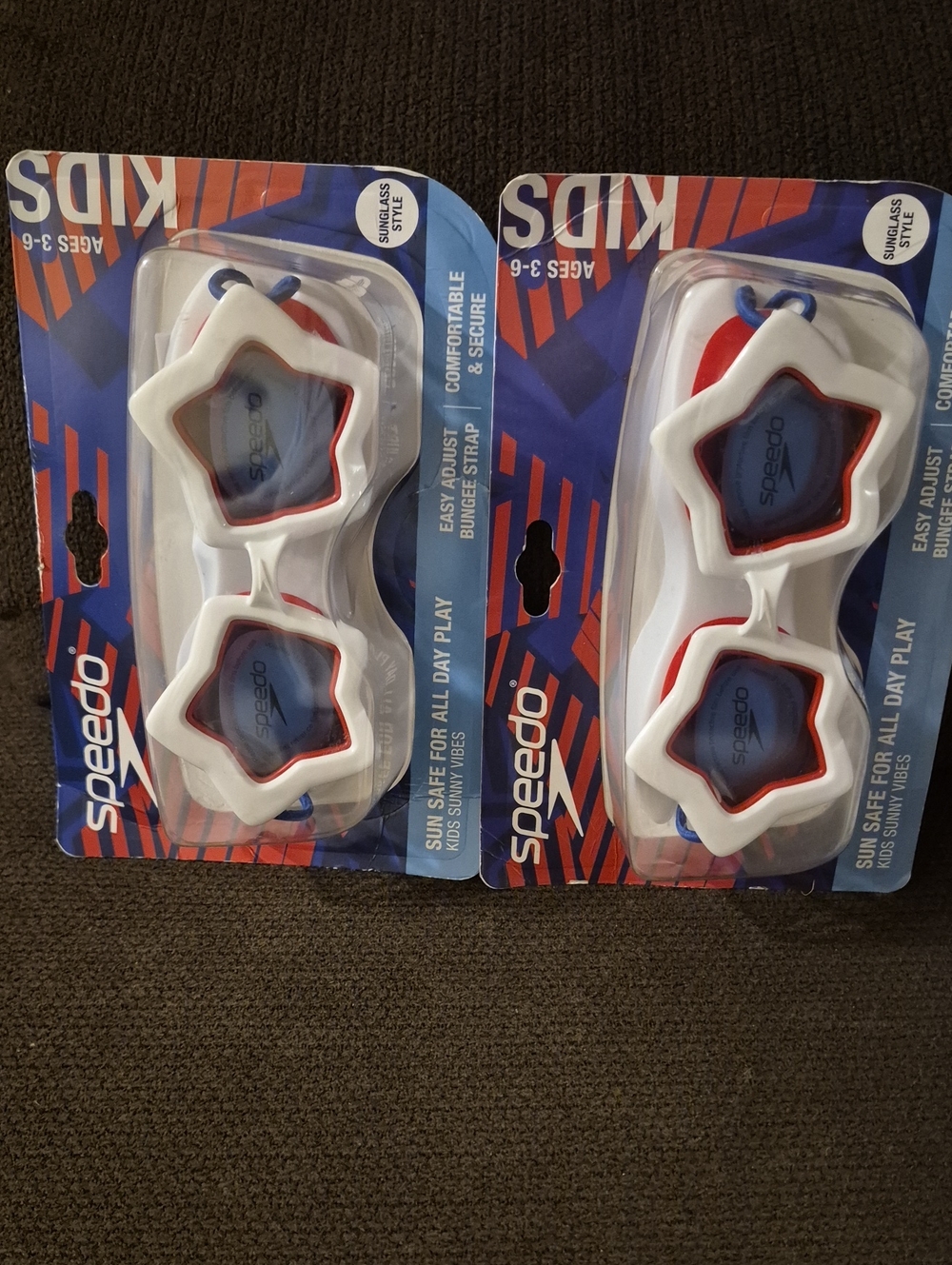 (2) Speedo Kids Sunny Vibes Goggles-Star-Shaped Swim SZ 3-6 Goggles